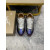 Christian Louboutin Navy‑Silver Glitter Shark Tooth Sole Low‑Top Sneakers