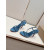 Christian Louboutin Blue Patent Leather 100mm Stiletto Heel Slingback Sandals