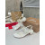Christian Louboutin White Croc‑Embossed 45mm Block Heel Thong Sandals