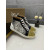 Christian Louboutin Grey Snake‑Print Gold‑Spiked High‑Top Sneakers
