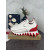 Christian Louboutin White‑Red Leather Slip‑On Spiked Sneakers Red Shark‑Tooth Sole