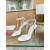 Christian Louboutin White Leather Spiked Ankle‑Strap Sandal 100mm heel