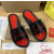 Christian Louboutin Black Crystal Slide Sandals With Red Signature Logo
