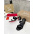 Christian Louboutin Black Leather 55mm heel Slide Sandals