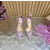 Christian Louboutin Dusty Purple Satin Checkered Crystal‑Embellished 100mm Stiletto Heel Ankle‑Strap Pumps