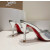 Christian Louboutin Silver Metallic Peep‑Toe Stiletto Heel Mules