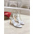 Christian Louboutin White Patent 100mm Gold‑Sculpted Heel Ankle‑Strap Sandals