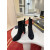 Christian Louboutin Black Suede Silver Lock Buckle 85mm Block Heel Ankle Boots