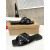 Christian Louboutin Crossover Strap Woven Flat Slide Sandals