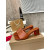 Christian Louboutin Cognac Brown Leather 55mm heel Block Heel Slide Sandal