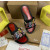 Christian Louboutin Black Colorful Graffiti‑Print Spiked Slide Sandals