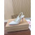 Christian Louboutin White Leather 85mm Pointed Toe Slingback Pumps