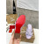 Christian Louboutin Lavender Leather Studded 55mm heel Slide Sandals