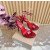 Christian Louboutin Red Patent Leather Ankle‑Strap Platform High‑Heel Sandals 120mm heel