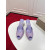 Christian Louboutin Lavender Patent Peep‑Toe Kitten Heel Mules