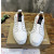Christian Louboutin White Leather Silver‑Spiked Slip‑On Low‑Top Sneakers