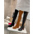 Christian Louboutin Black Stretch Leather 85mm heel Block‑Heel Over‑The‑Knee Boots
