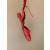 Christian Louboutin Red Satin Crystal Tie‑Ankle Ballet Flats