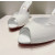 Christian Louboutin White Patent Peep‑Toe Stiletto Heel Mules