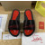 Christian Louboutin Black Crystal Slide Sandals With Red Signature Logo