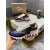 Christian Louboutin Navy‑Silver Glitter Shark Tooth Sole Low‑Top Sneakers