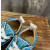 Christian Louboutin Holographic Blue Black‑Spiked Low‑Top Sneakers