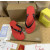 Christian Louboutin Red Embossed‑Logo Studded Flip‑Flop Sandals