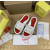 Christian Louboutin White Rainbow‑Logo Spiked Slip‑On Slide Sandals