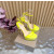 Christian Louboutin Yellow Patent Leather Platform Ankle‑Strap High‑Heel Sandals 150mm heel