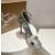 Christian Louboutin Silver Crackled Leather Crystal 120mm Platform Heel Sandals