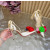 Christian Louboutin Ivory Satin Multicolor Fabric Flower 100mm Stiletto Heel Slingback Pumps