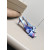 Christian Louboutin Blue Watercolor‑Print Satin Bow Mule Kitten Heel Sandals 55mm heel