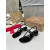 Christian Louboutin Croc‑embossed Black Leather Block Heel Thong Sandal