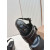 Christian Louboutin Black Leather Metal‑Ring Block Heel Sandals