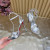 Christian Louboutin Silver Metallic Double‑Strap Platform High‑Heel Sandals 120mm heel