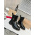 Christian Louboutin Black Croc‑Embossed CL‑Buckle Chelsea Lug‑Sole Ankle Boots