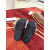 Christian Louboutin Black Mesh Logo Slide Sandals Red Rubber Outsole