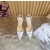 Christian Louboutin White Satin Checkered Crystal‑Embellished 100mm Stiletto Heel Ankle‑Strap Pumps