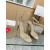 Christian Louboutin Beige Leather Gold‑Spiked Ankle‑Strap Sandal 100mm heel