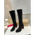 Christian Louboutin Black Suede 85mm heel Block‑Heel Knee‑High Boots