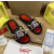 Christian Louboutin Black Cartoon‑Graffiti Spiked Slide Sandals Red Footbed