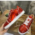 Christian Louboutin Red Metallic Patent Spike‑Toe Low‑Top Sneakers