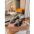 Christian Louboutin Black Leather Studded Crisscross Slingback High Heel Sandals