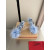 Christian Louboutin Light Blue Satin 100mm Feather Slingback Sandals