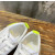 Christian Louboutin White Perforated Leather Fluorescent‑Yellow Accent Low‑Top Sneakers
