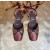 Christian Louboutin Brown Satin Crystal‑Embellished Ankle‑Tie Slingback Ballet Flats