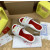 Christian Louboutin White Rainbow‑Logo Spiked Slip‑On Slide Sandals