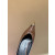 Christian Louboutin Brown Patent Metal‑Tip Pointed Toe Kitten Heel Pumps