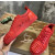 Christian Louboutin Red Perforated Leather Red‑Spiked Low‑Top Sneakers