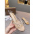 Christian Louboutin Clear Strap Crystal‑Embellished Gold Flat Slide Sandals